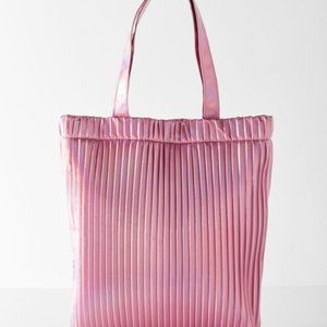Urban Outfitters Metallic Holographic Pink Large Tote Bag Vegan One Size